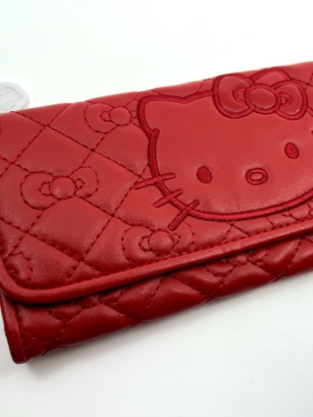 NEW Hello Kitty Red Quilted Wallet 2013 Sanrio Embossed Bow Design Rare Gift